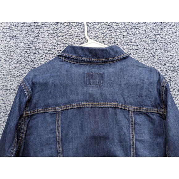 Old Navy Denim Jacket Size XL Button Up Trucker Jean Bomber Western Biker Blue - Picture 7 of 12